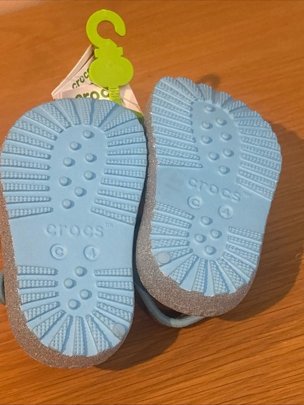 Crocs Classic Fisherman Sandals Blue Glitter Toddler Size C4 4 NEW